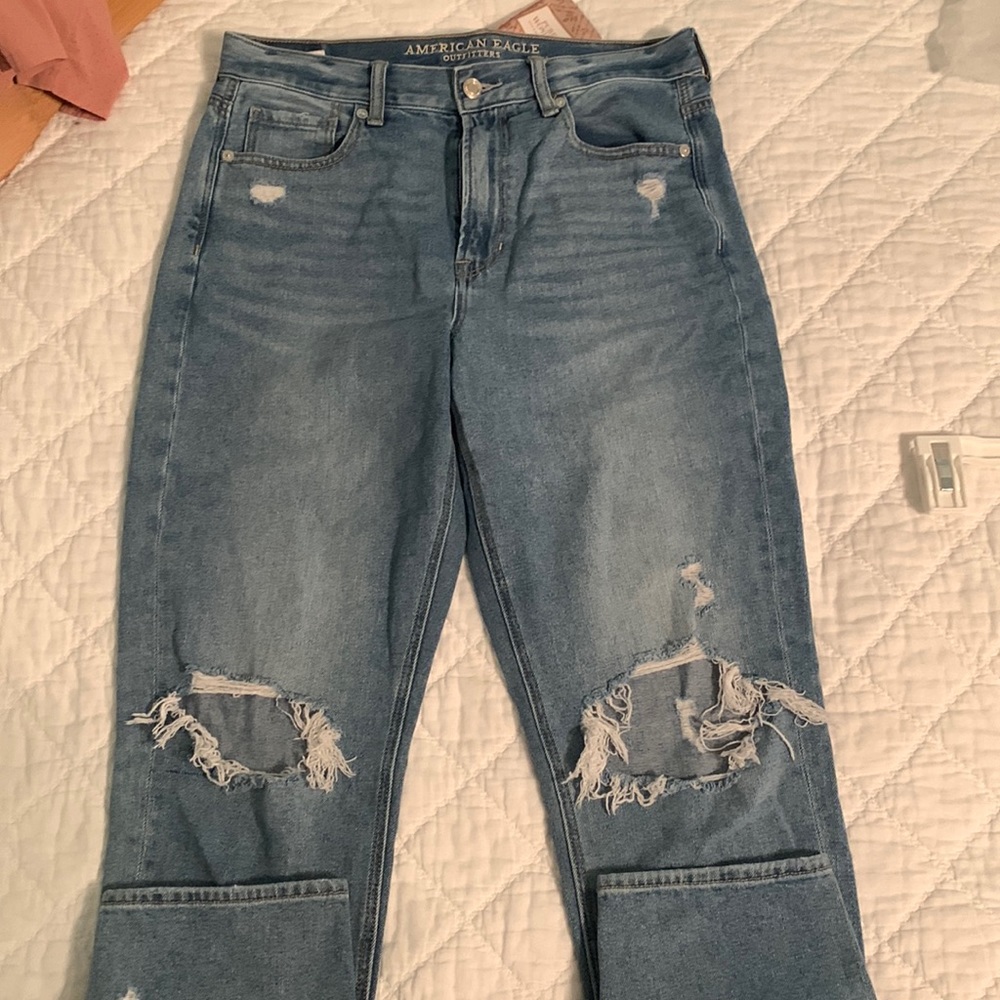 american eagle jeans size 8 short, mom jean